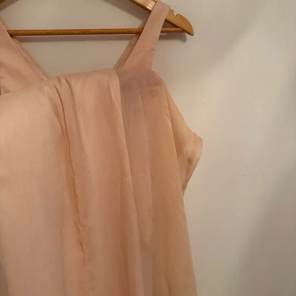 BHLDN Angie Peach Blush Chiffon Pleated V-Neck Maxi Dress – XS - Picture 7 of 11